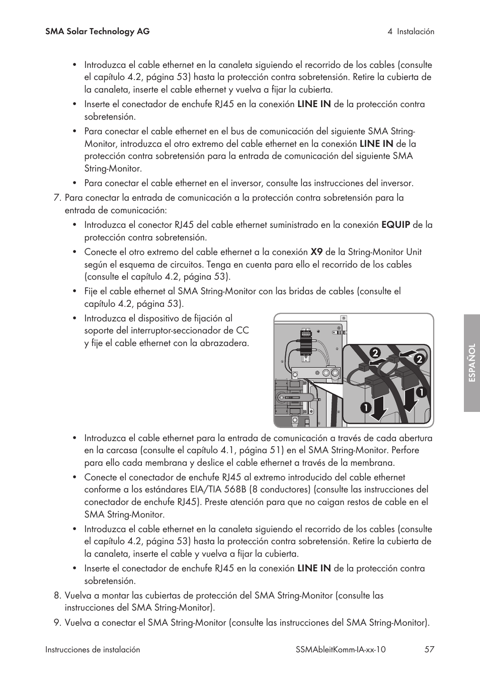 SMA String-Monitors Ethernet overvoltage protection set User Manual | Page 57 / 134