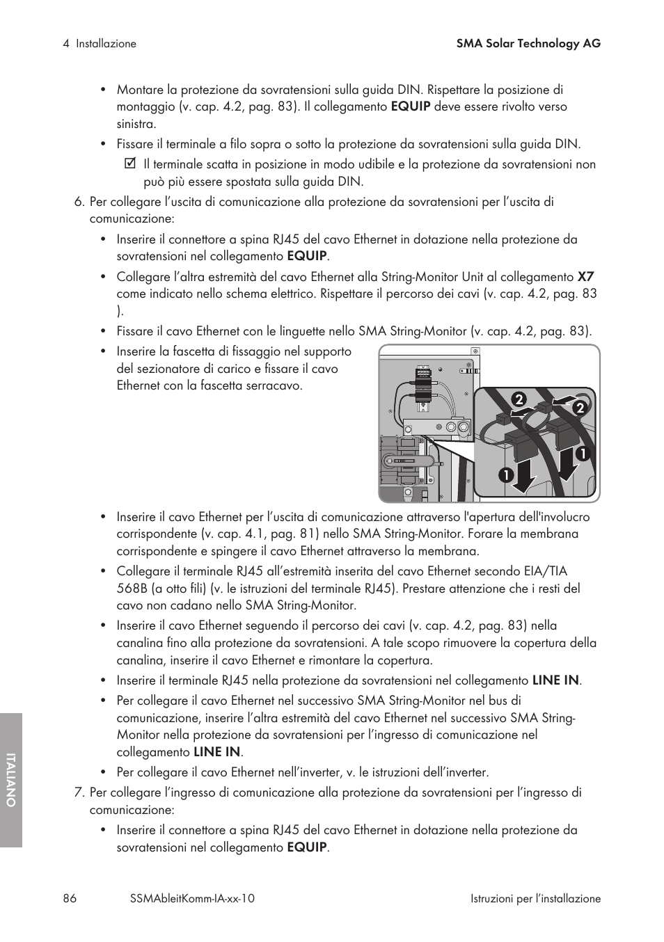 SMA String-Monitors Ethernet overvoltage protection set User Manual | Page 86 / 134