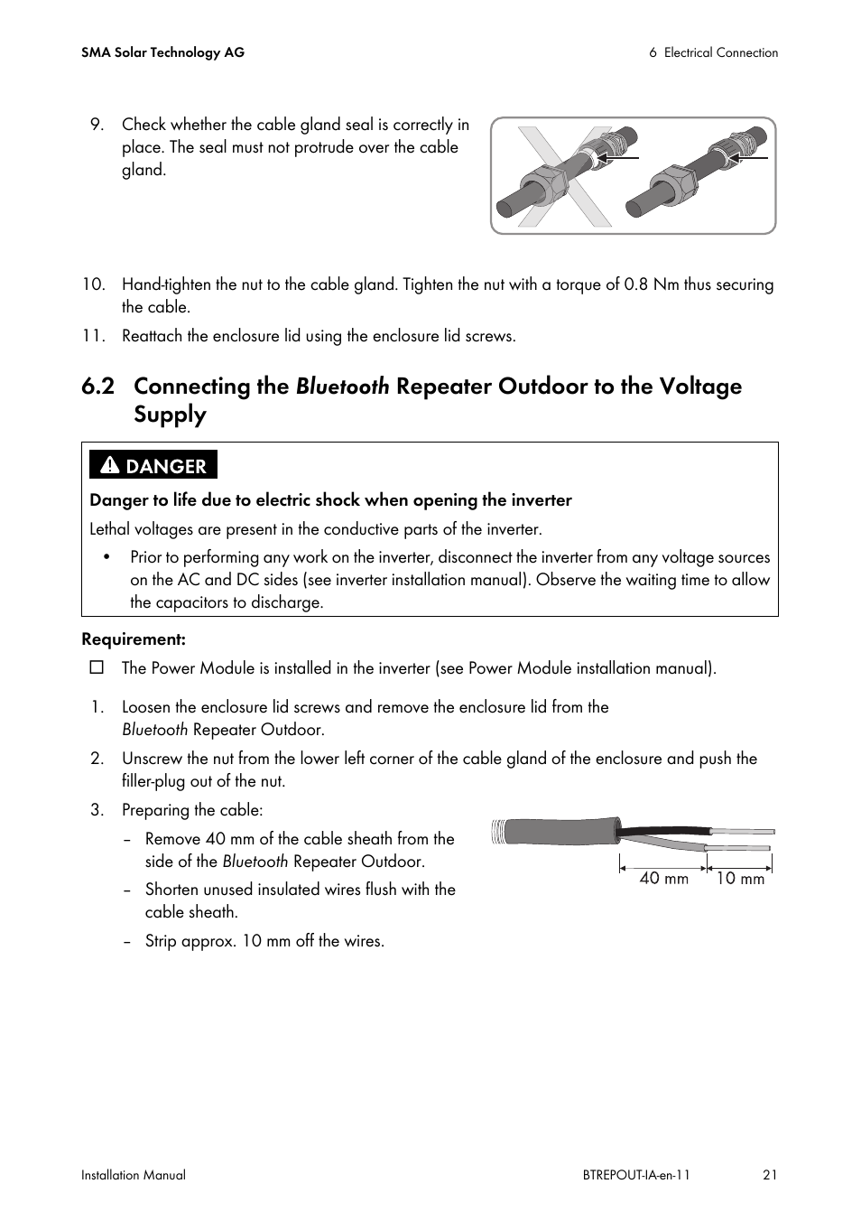 2 connecting the | SMA BLUETOOTH REPEATER OUTDOOR User Manual | Page 21 / 36