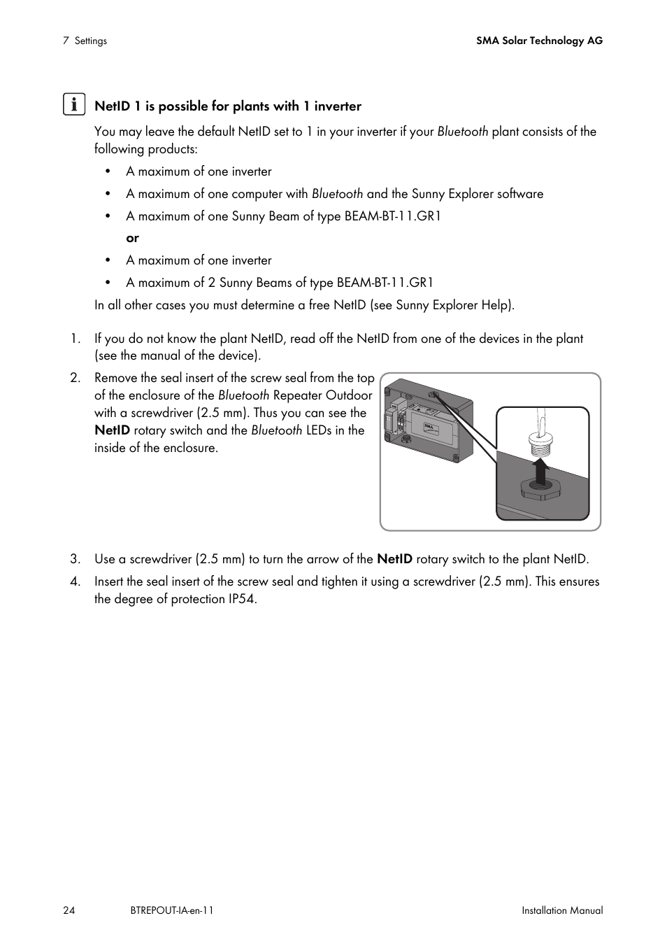 SMA BLUETOOTH REPEATER OUTDOOR User Manual | Page 24 / 36