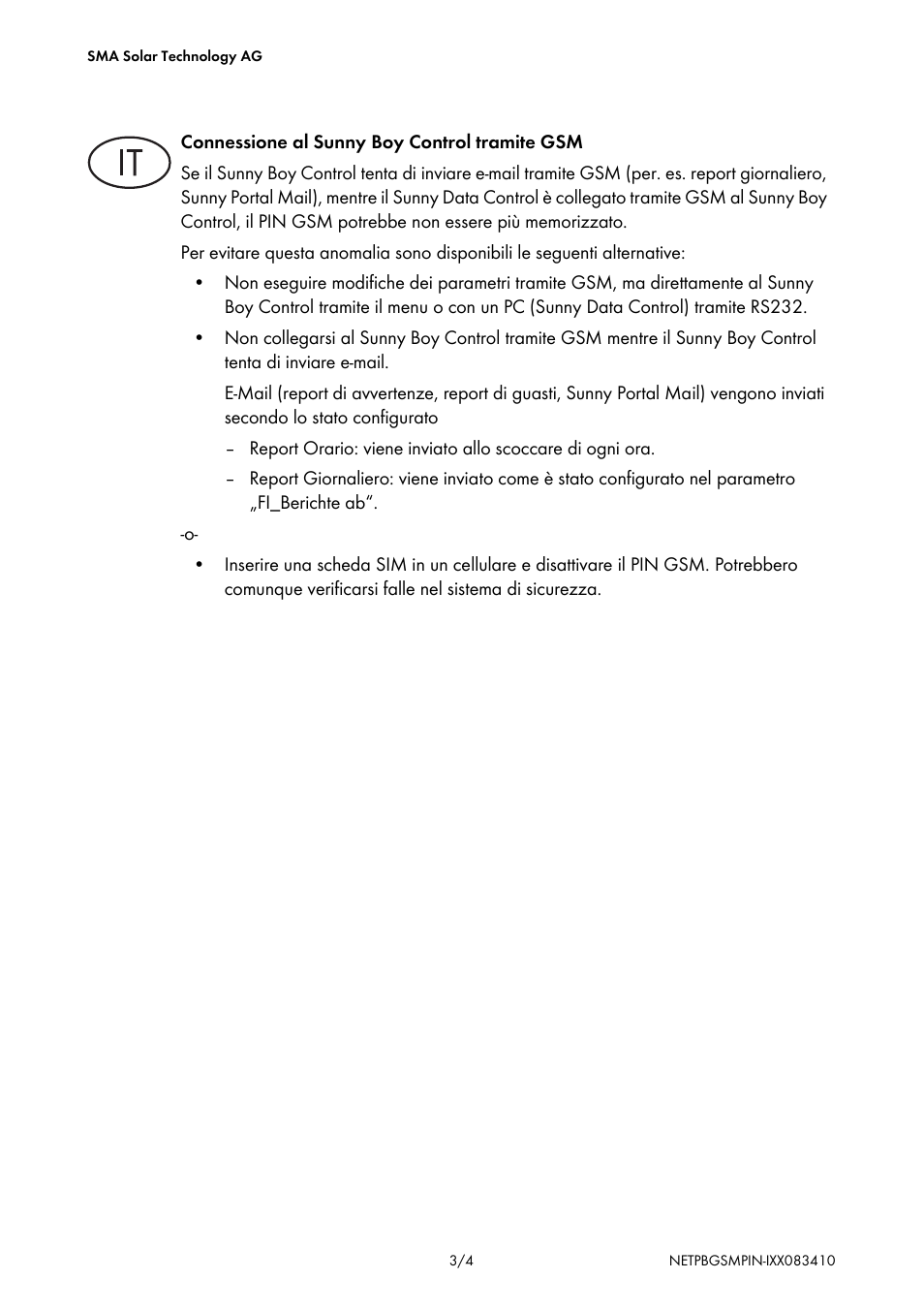 SMA NET Piggy-Back GSM User Manual | Page 3 / 4