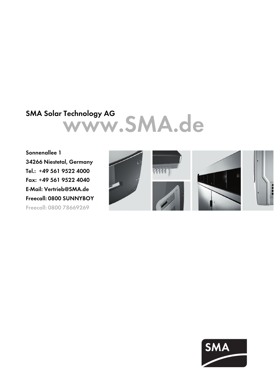 SMA RA100T-NR User Manual | Page 20 / 20