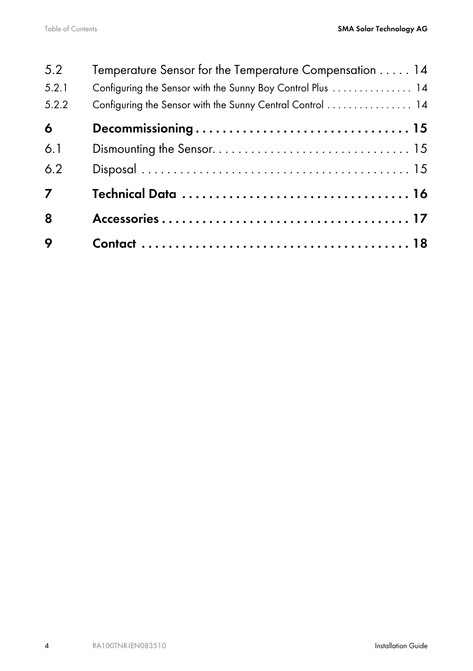 SMA RA100T-NR User Manual | Page 4 / 20