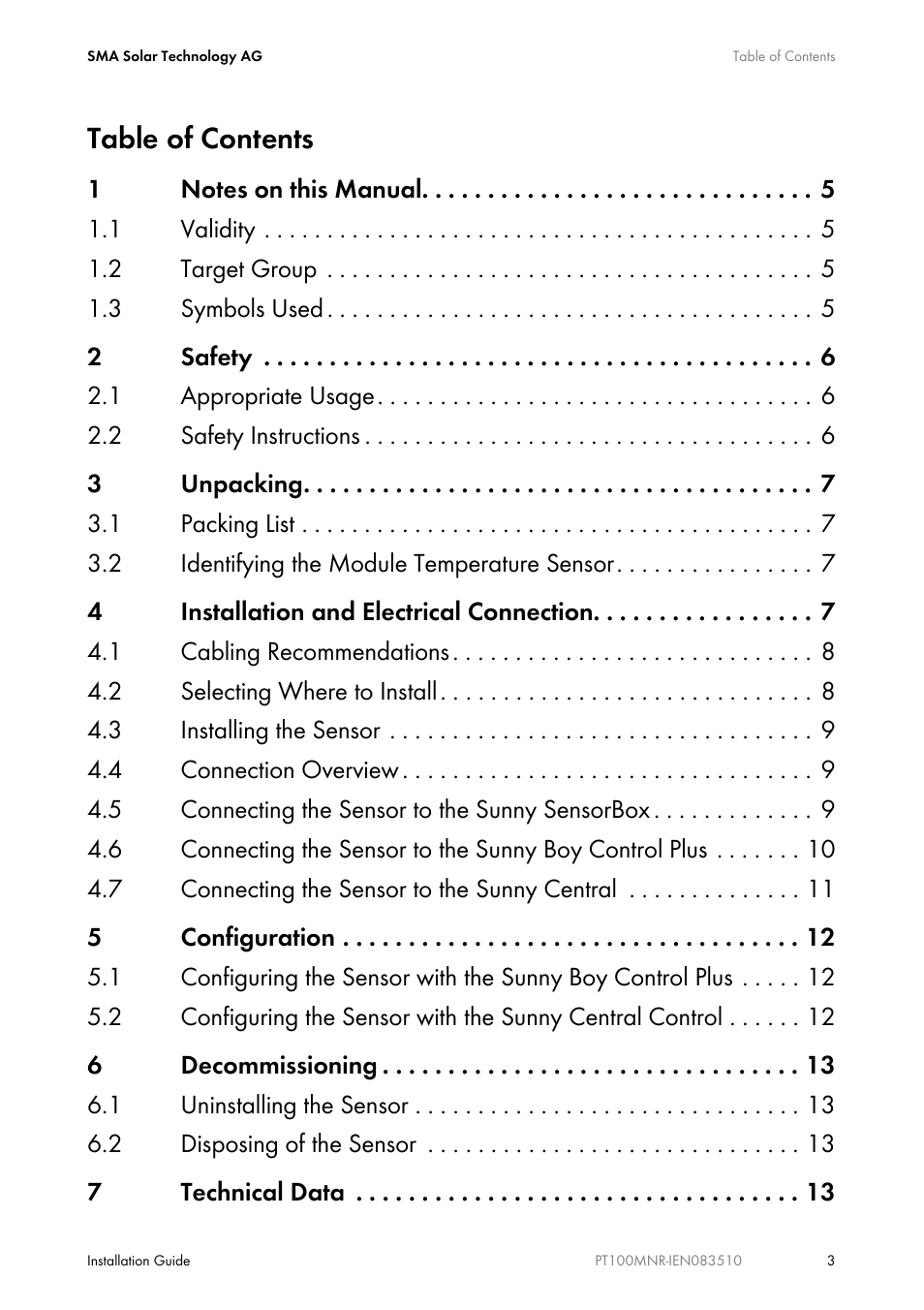 SMA PT100M-NR User Manual | Page 3 / 16
