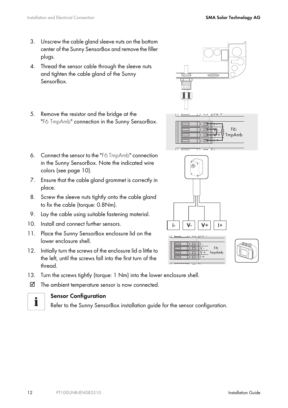 SMA PT100U-NR User Manual | Page 12 / 20