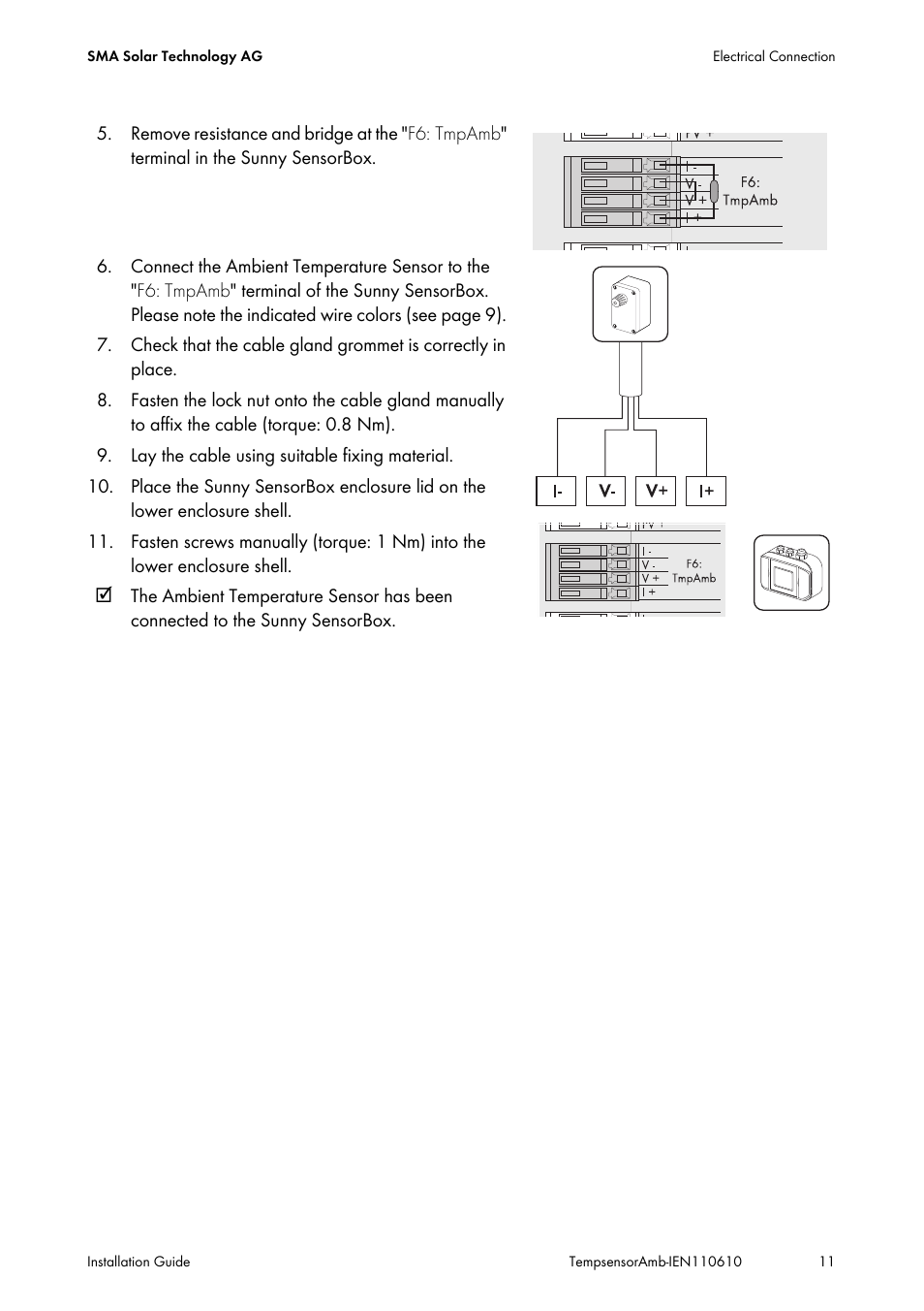 SMA TEMPSENSOR-AMBIENT User Manual | Page 11 / 16