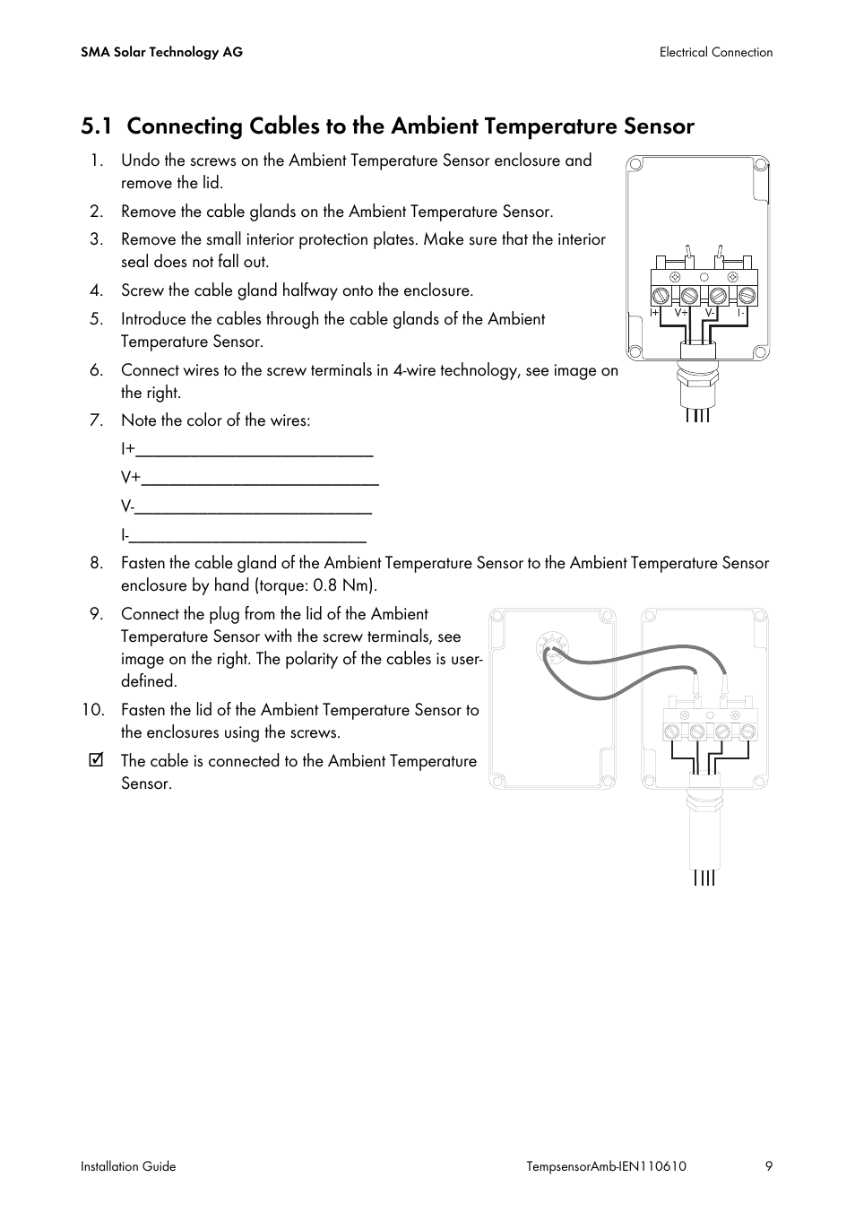 SMA TEMPSENSOR-AMBIENT User Manual | Page 9 / 16