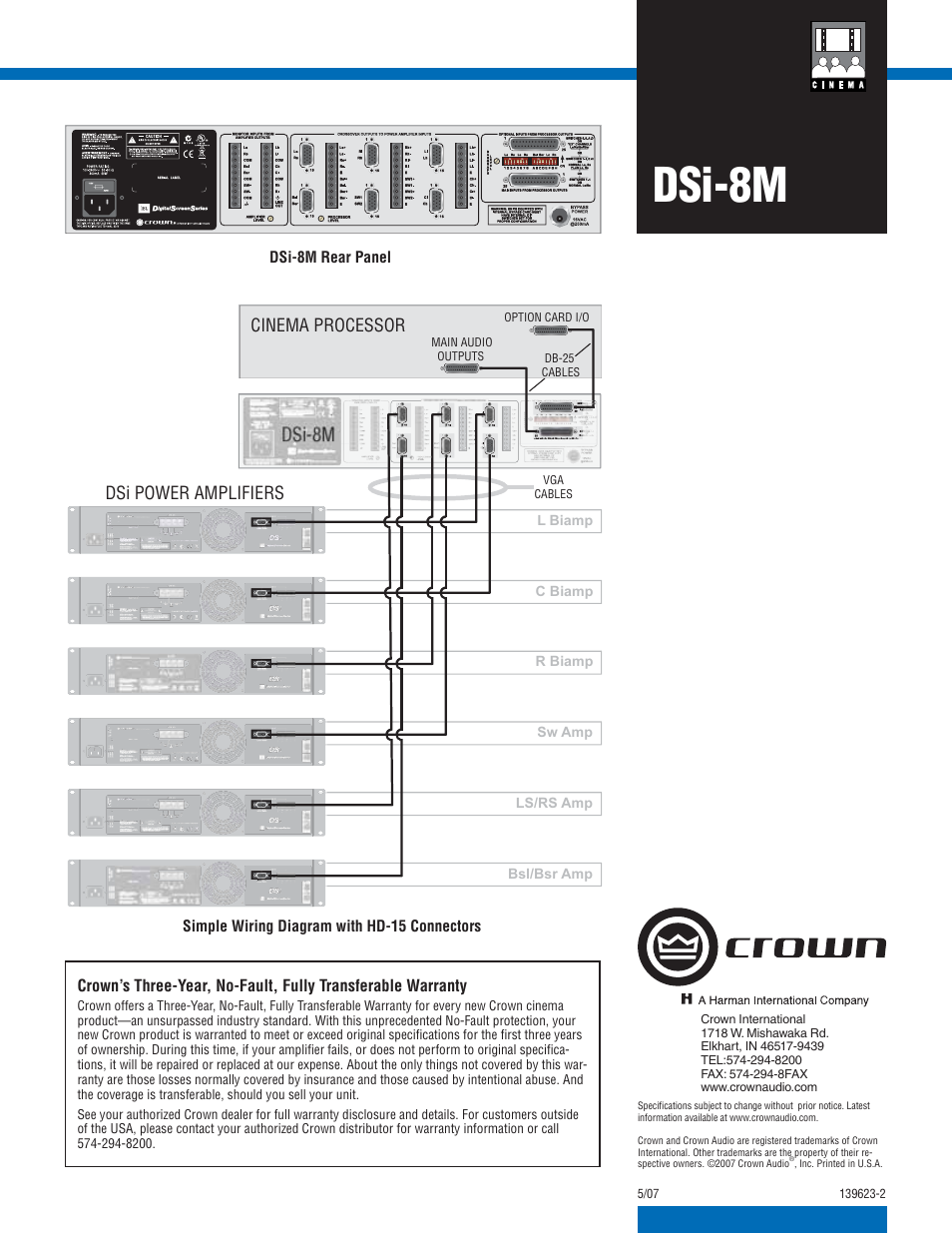 Dsi-8m | Crown Audio DSi-8M User Manual | Page 2 / 2