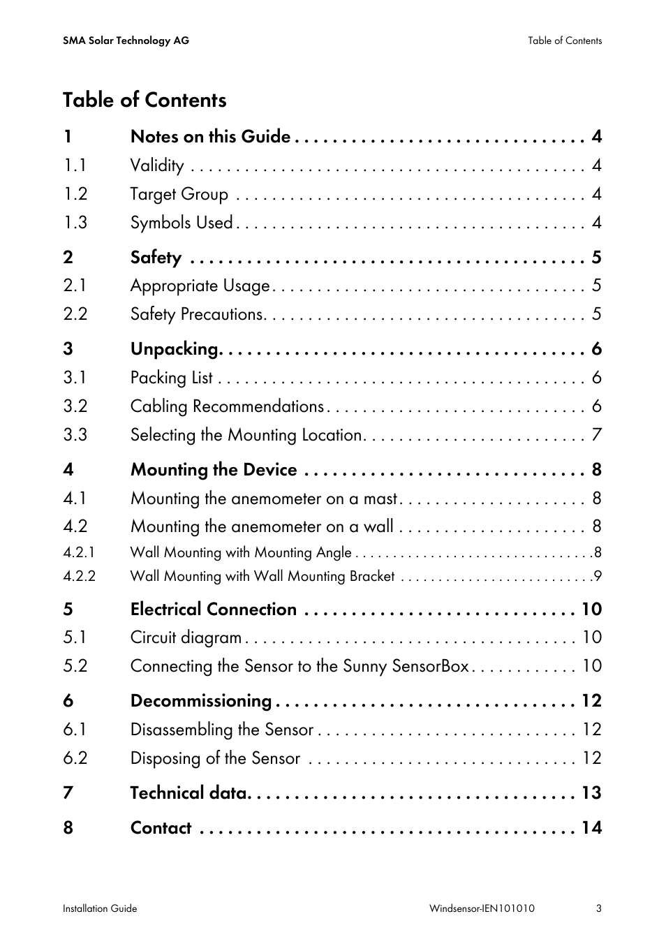 SMA Anemometer User Manual | Page 3 / 16