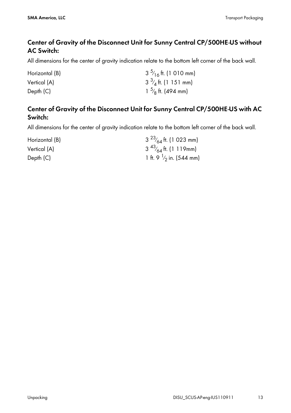 SMA DU-SC-US User Manual | Page 13 / 36