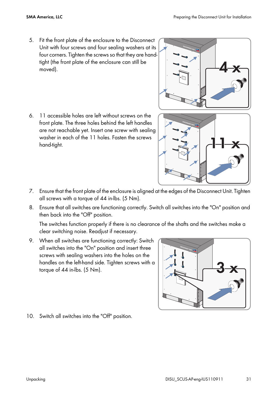 SMA DU-SC-US User Manual | Page 31 / 36