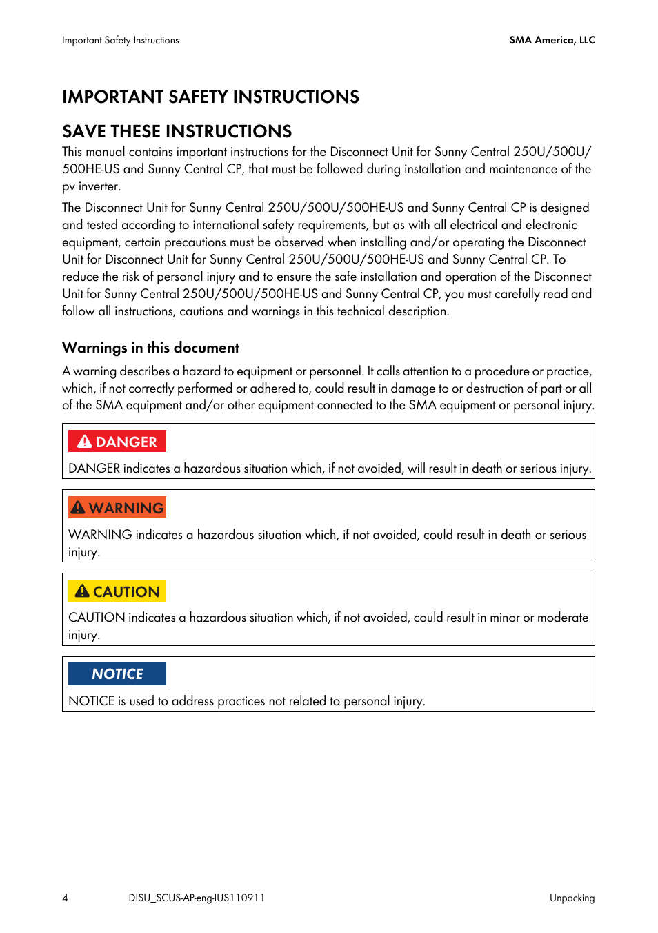 SMA DU-SC-US User Manual | Page 4 / 36