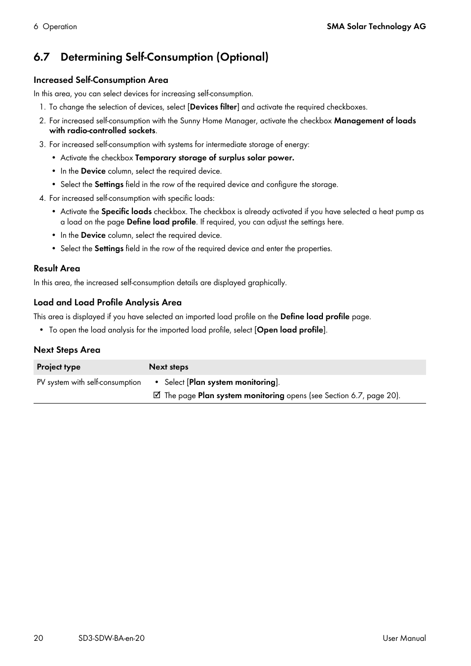 7 determining self-consumption (optional) | SMA SUNNY DESIGN 3 User Manual | Page 20 / 37