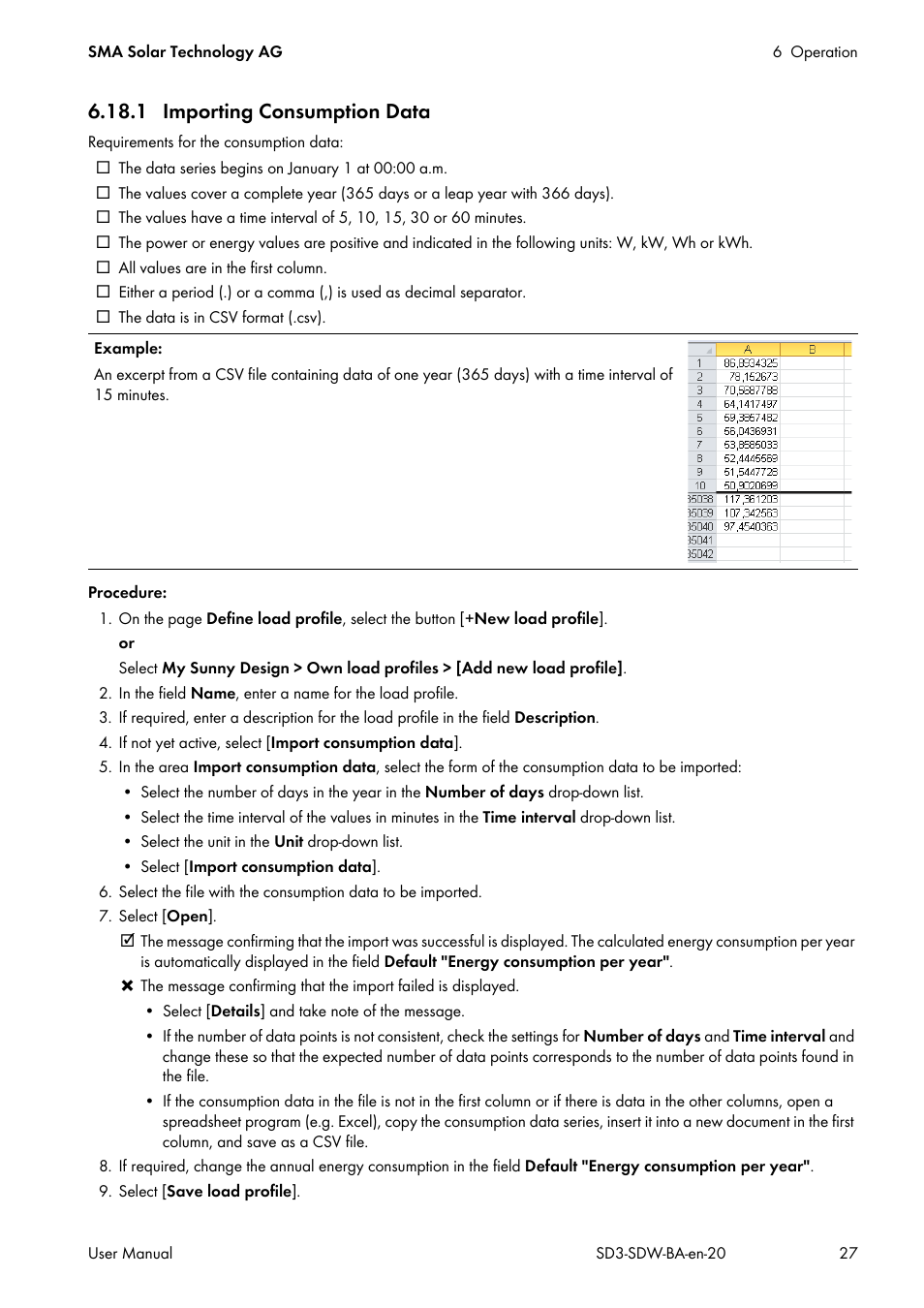 1 importing consumption data | SMA SUNNY DESIGN 3 User Manual | Page 27 / 37
