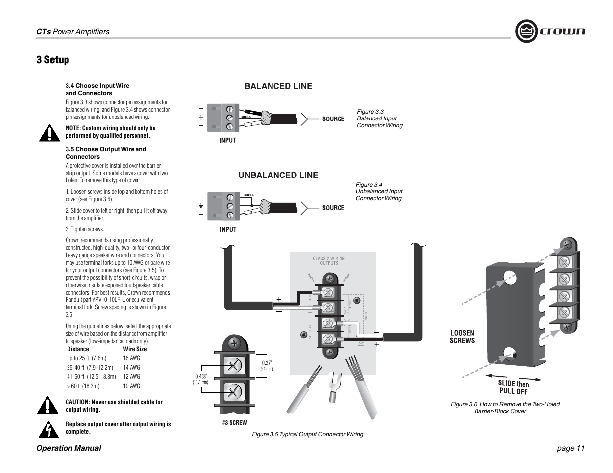 3 setup | Crown Audio CTs 1200 User Manual | Page 11 / 60