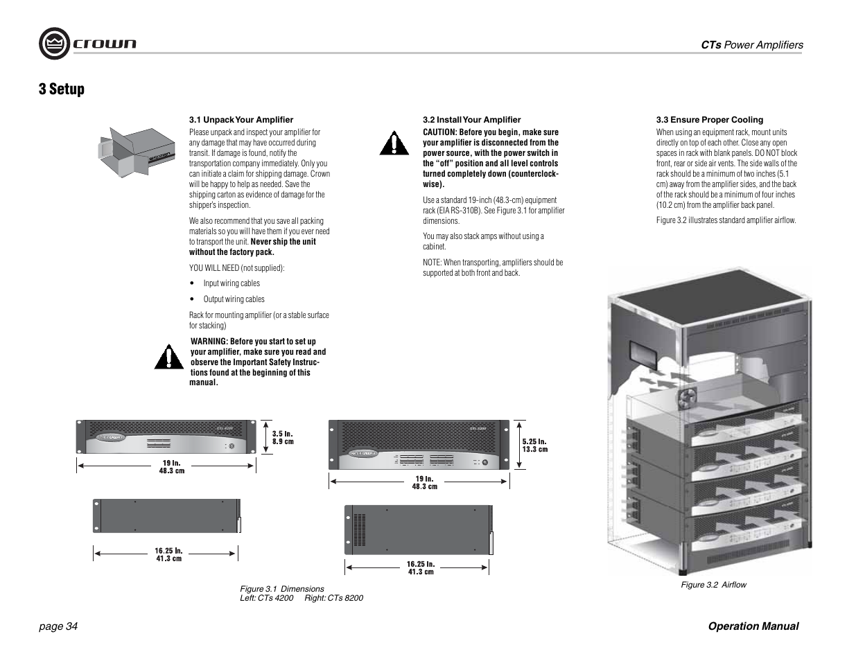 3 setup | Crown Audio CTs 1200 User Manual | Page 34 / 60