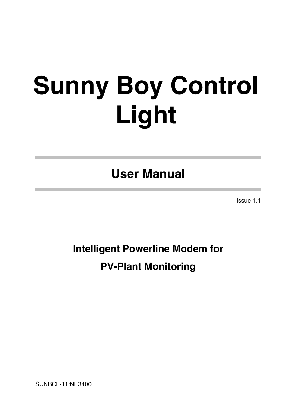 SMA Sunny Boy Control Light User Manual | 96 pages