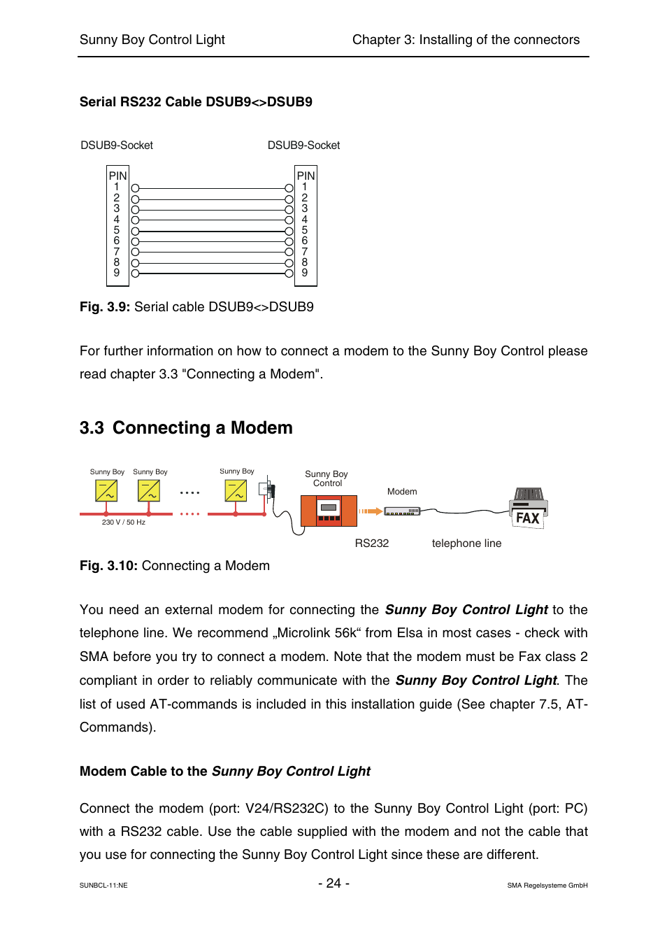 Connecting a modem, 3 connecting a modem | SMA Sunny Boy Control Light User Manual | Page 24 / 96