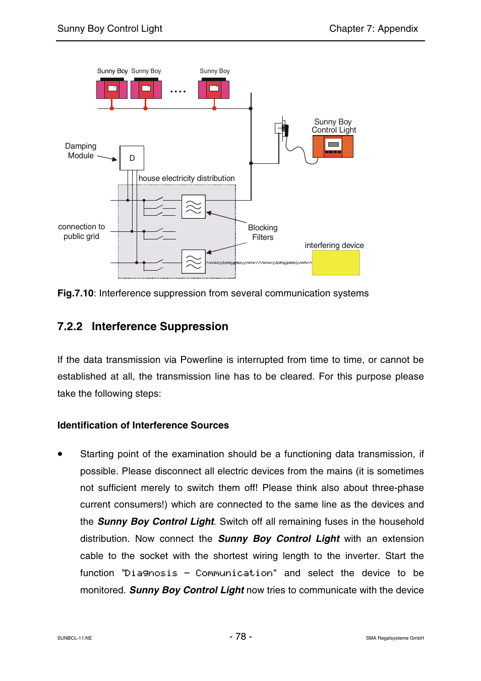 Interference suppression, 2 interference suppression | SMA Sunny Boy Control Light User Manual | Page 78 / 96