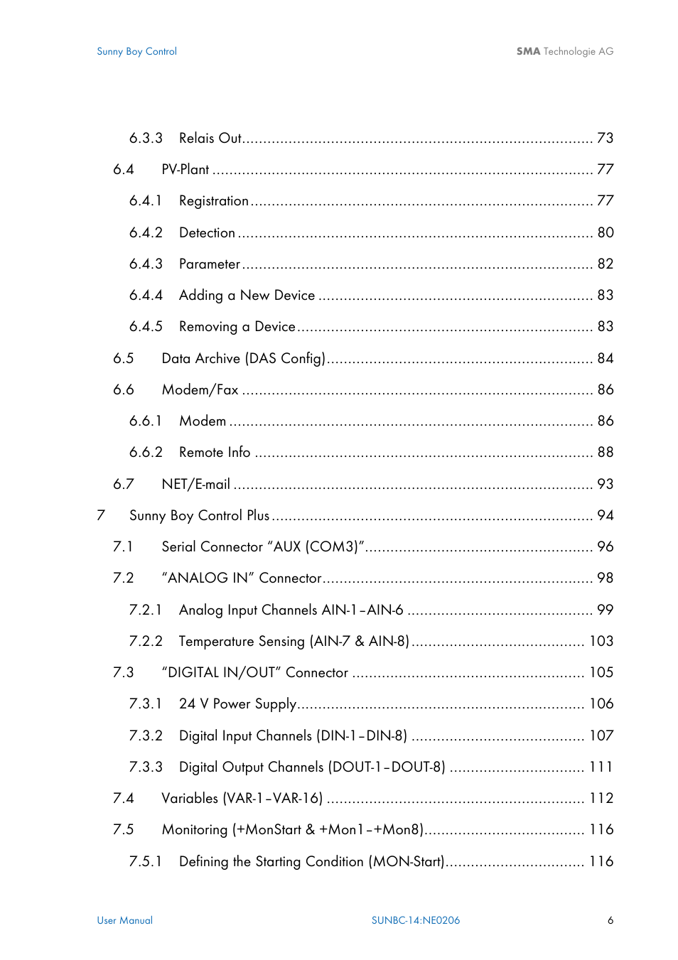 SMA Sunny Boy Control User Manual | Page 10 / 169