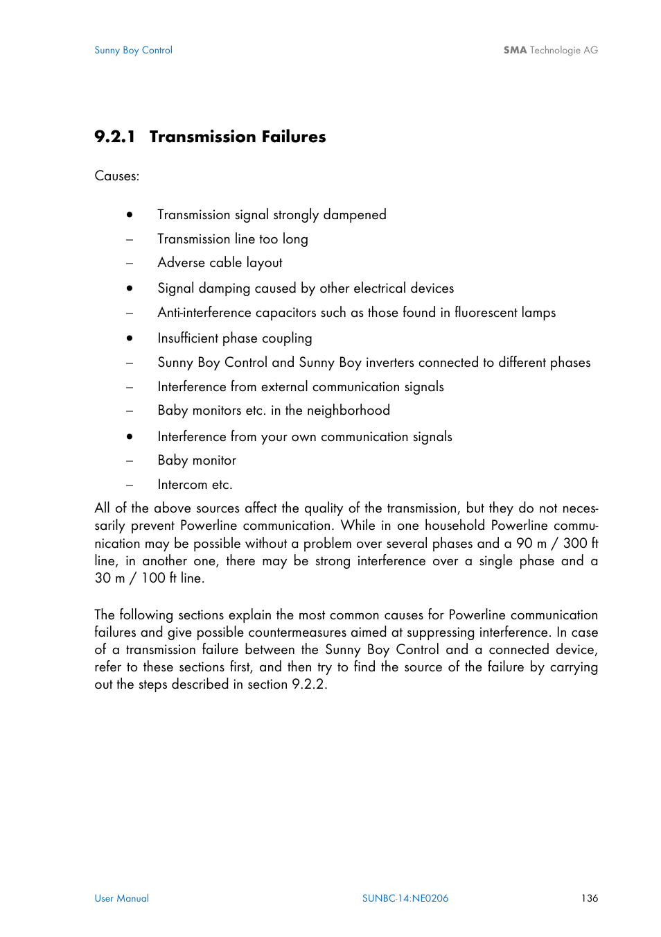 Transmission failures, 1 transmission failures | SMA Sunny Boy Control User Manual | Page 140 / 169