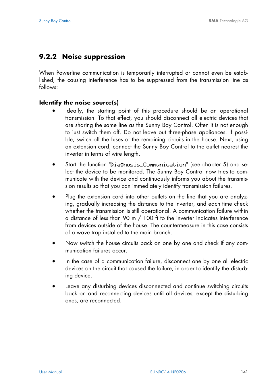 Noise suppression, 2 noise suppression | SMA Sunny Boy Control User Manual | Page 145 / 169