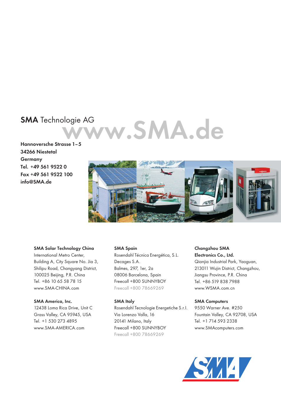 Sma technologie ag | SMA Sunny Boy Control User Manual | Page 169 / 169