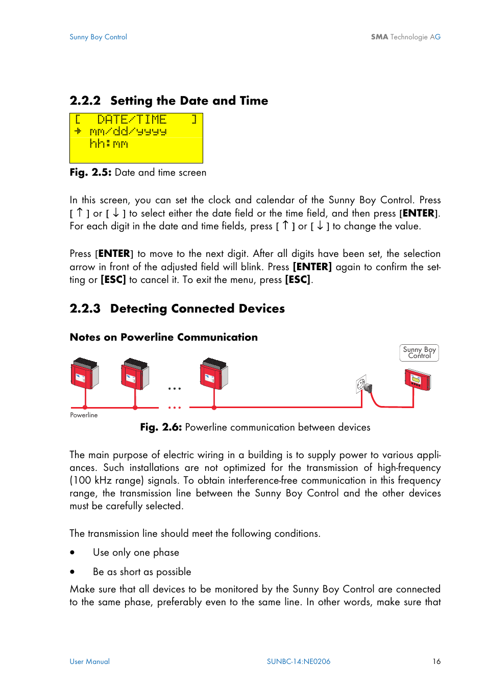 Setting the date and time, Detecting connected devices, 2 setting the date and time | 3 detecting connected devices, Date/time, Hh:mm | SMA Sunny Boy Control User Manual | Page 20 / 169