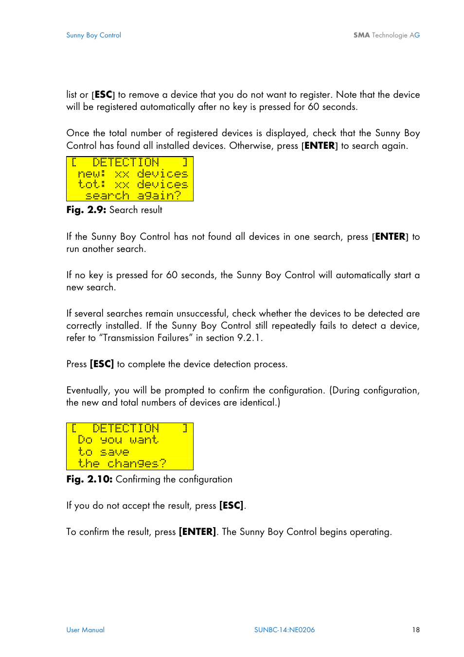 Detection, Do you want, The changes | SMA Sunny Boy Control User Manual | Page 22 / 169