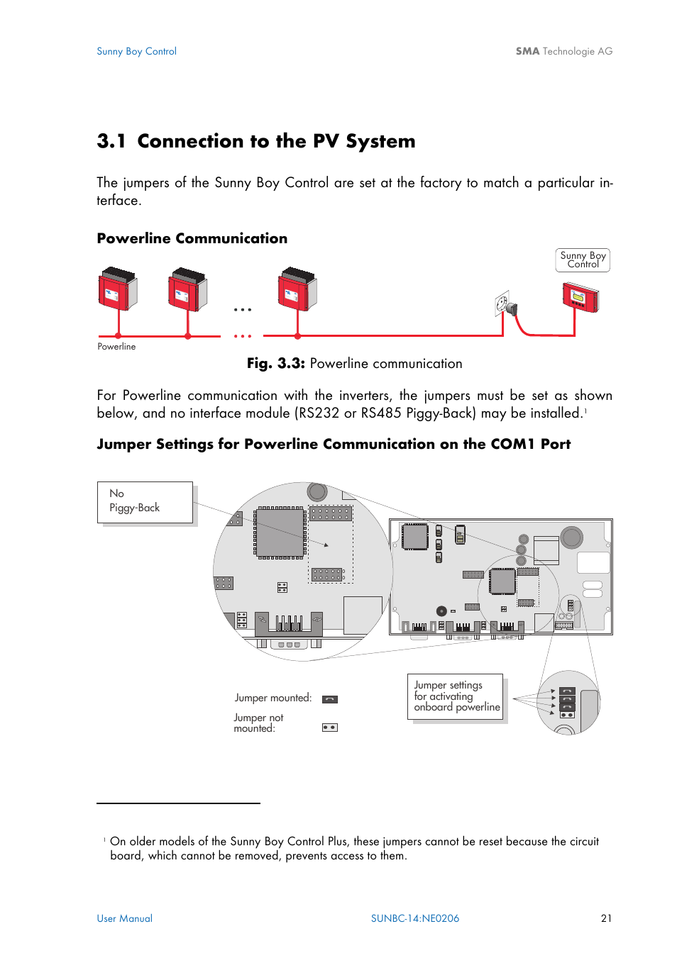 Connection to the pv system, 1 connection to the pv system | SMA Sunny Boy Control User Manual | Page 25 / 169