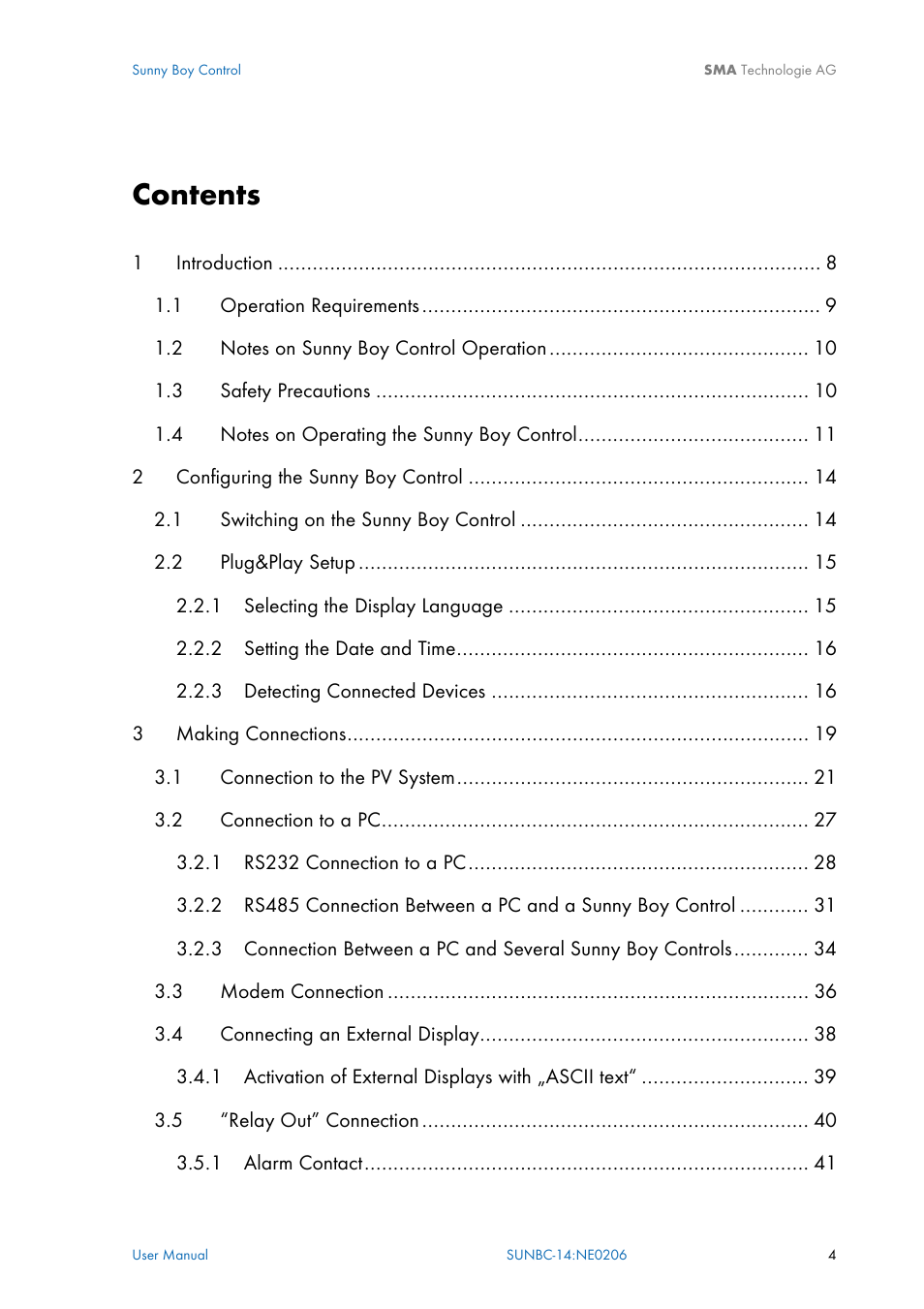 SMA Sunny Boy Control User Manual | Page 8 / 169