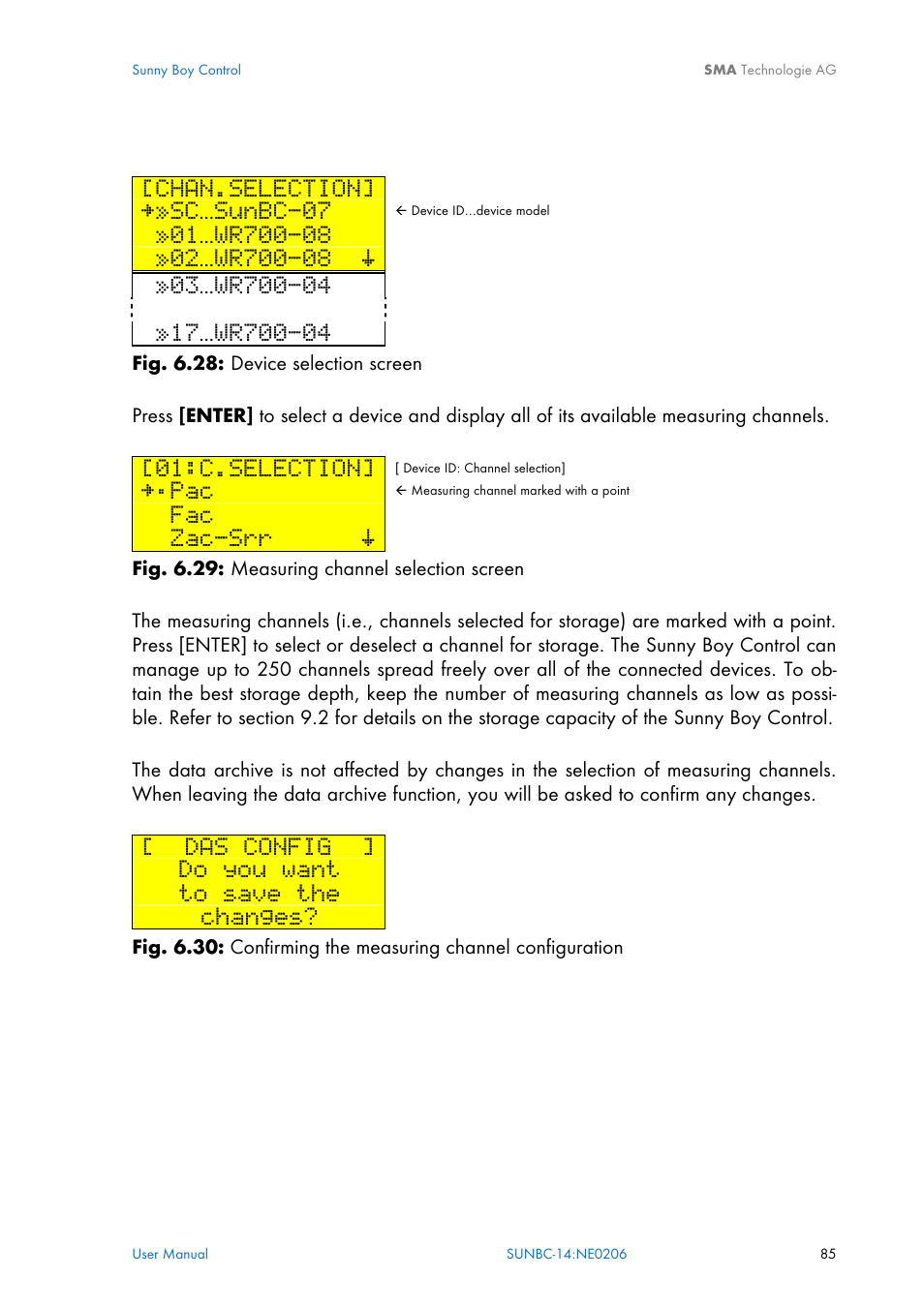 Chan.selection, Sc…sunbc-07, C.selection | Zac-srr š, Das config, Do you want, Changes | SMA Sunny Boy Control User Manual | Page 89 / 169