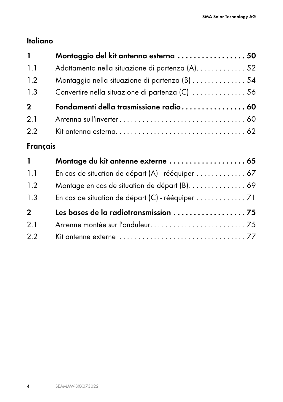 SMA BEAM-AW15 User Manual | Page 4 / 80