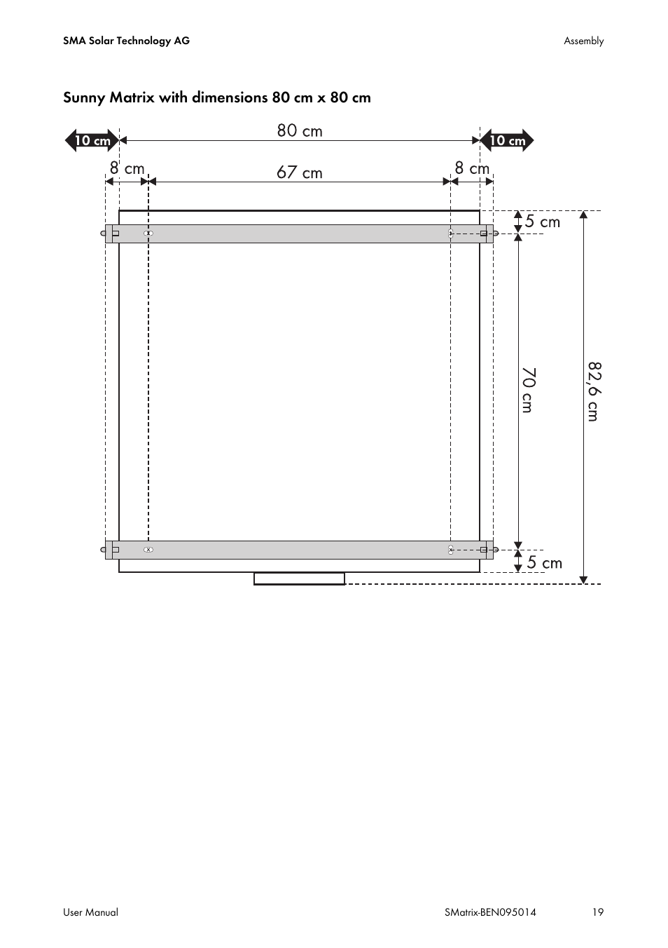 Sunny matrix with dimensions 80 cm x 80 cm | SMA MATRIX User Manual | Page 19 / 80