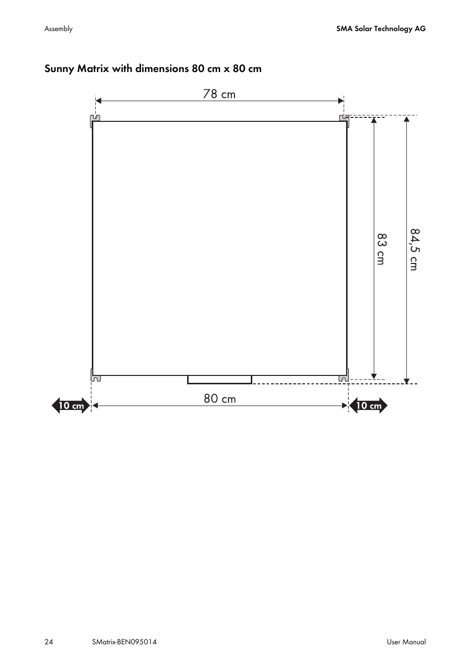 Sunny matrix with dimensions 80 cm x 80 cm | SMA MATRIX User Manual | Page 24 / 80