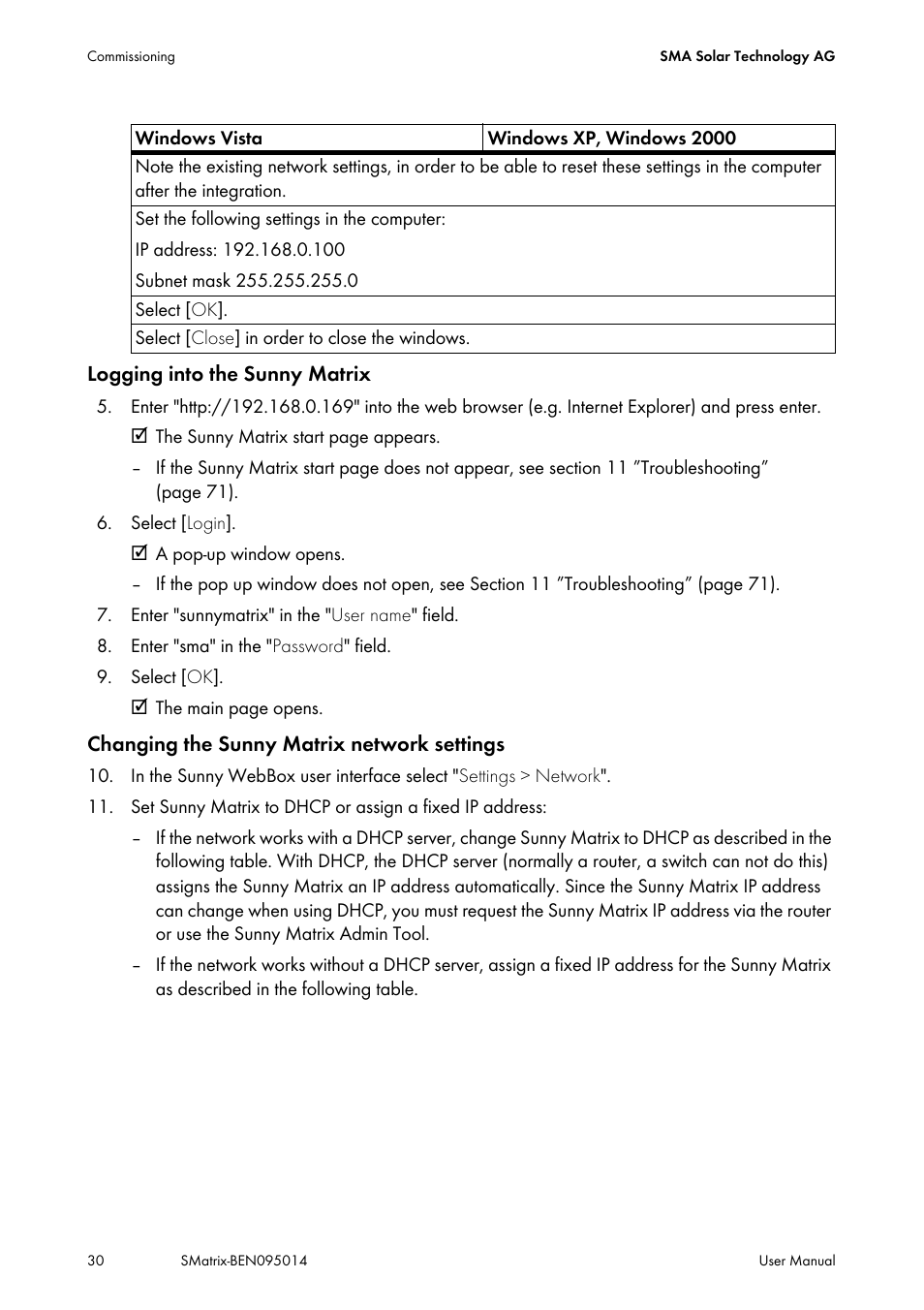 SMA MATRIX User Manual | Page 30 / 80