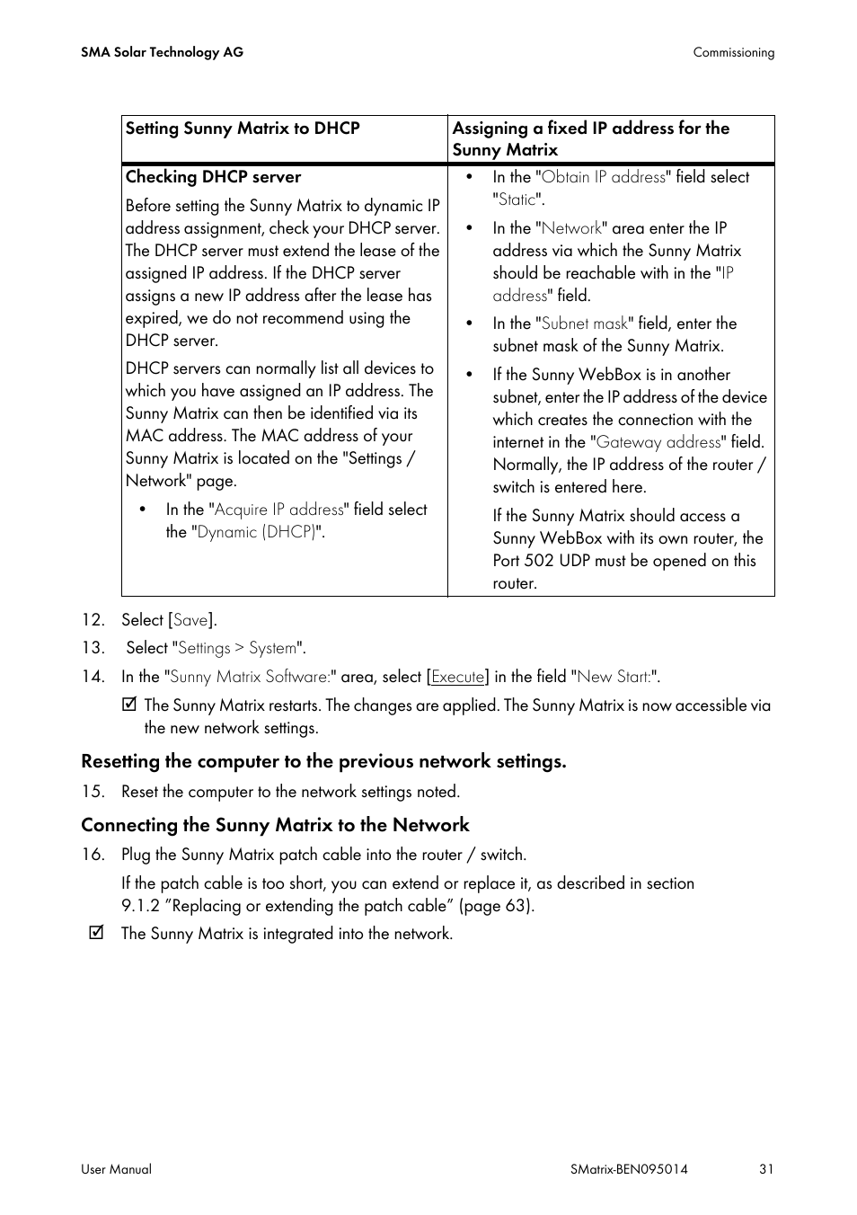 SMA MATRIX User Manual | Page 31 / 80