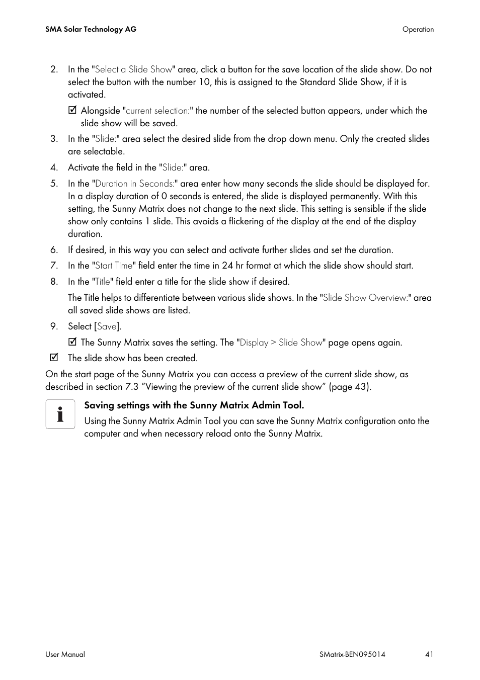 SMA MATRIX User Manual | Page 41 / 80