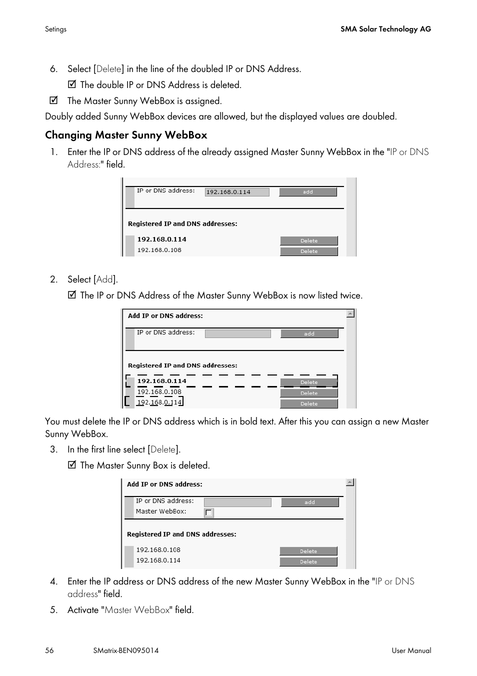 N ”changing master | SMA MATRIX User Manual | Page 56 / 80