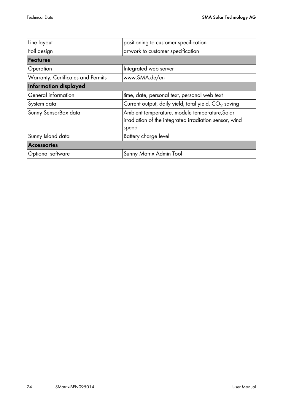 SMA MATRIX User Manual | Page 74 / 80