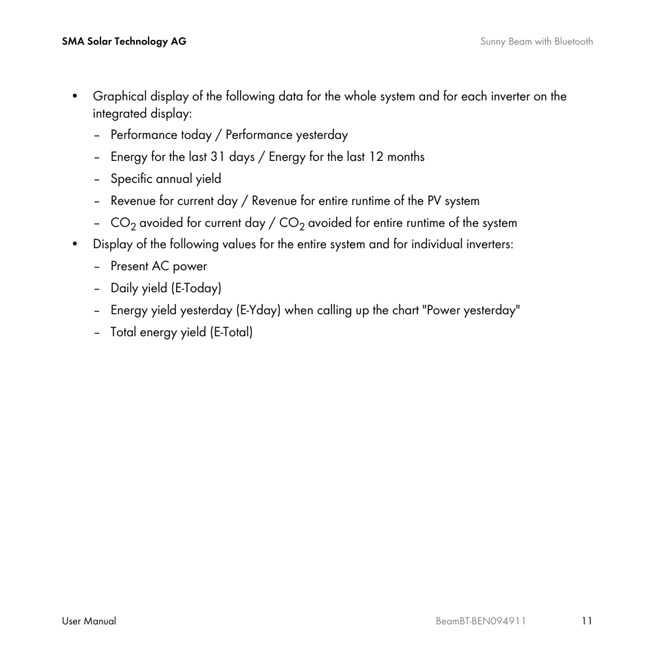 SMA BEAM-BT-10 User Manual | Page 11 / 92