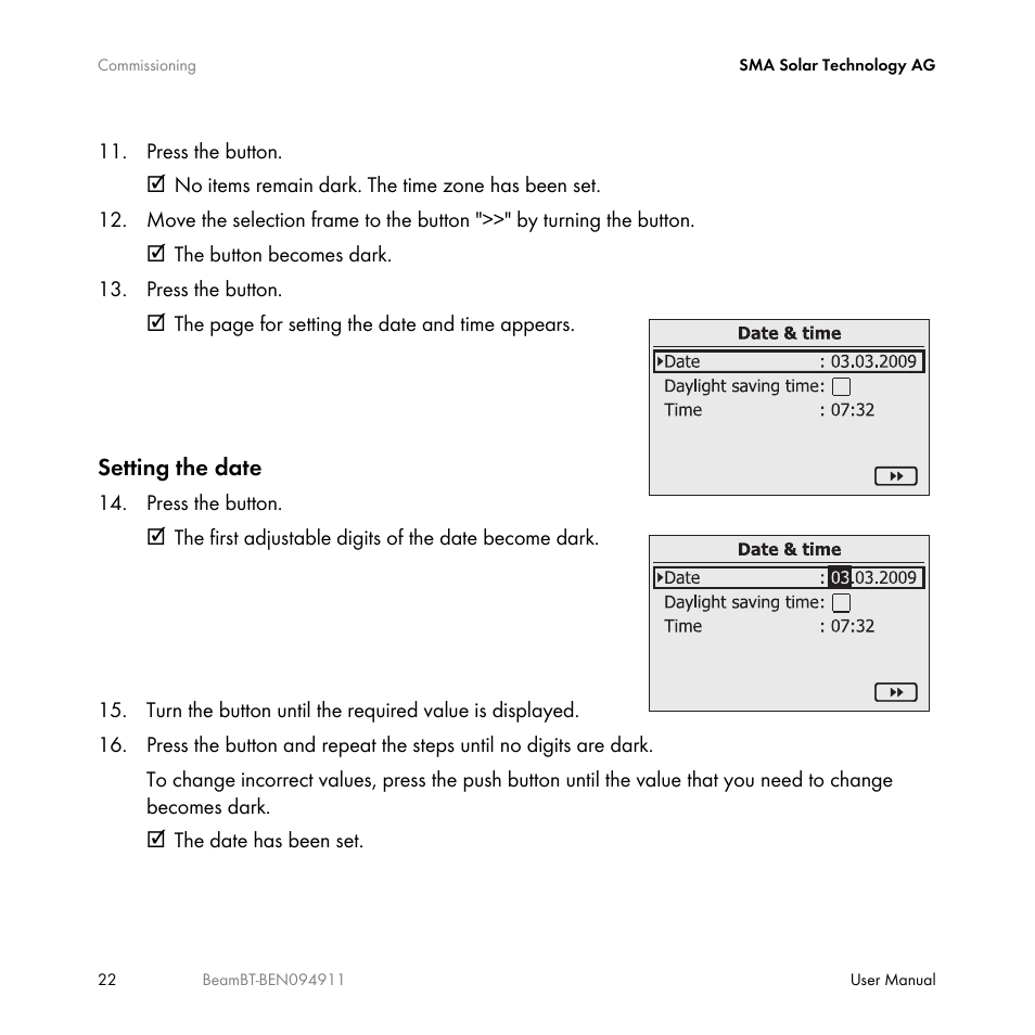 SMA BEAM-BT-10 User Manual | Page 22 / 92