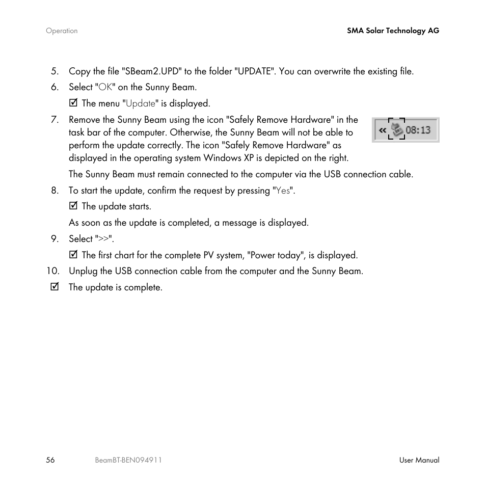 SMA BEAM-BT-10 User Manual | Page 56 / 92