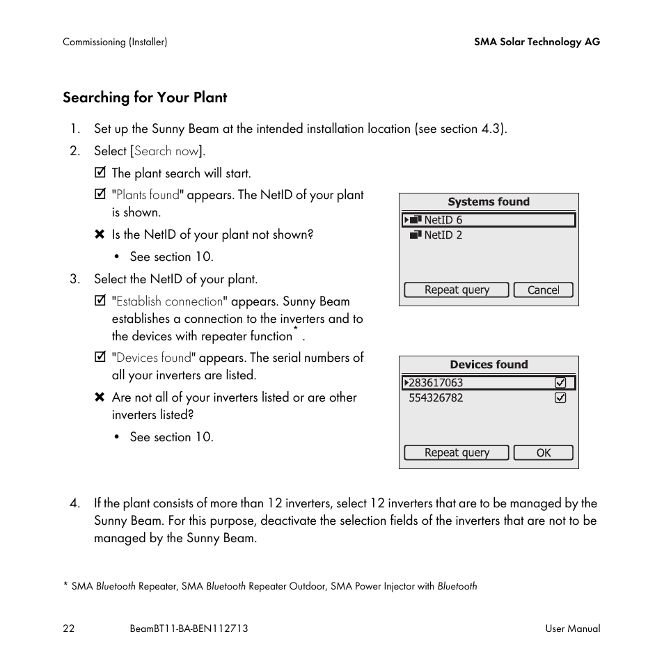 SMA BEAM-BT-11 User Manual | Page 22 / 92