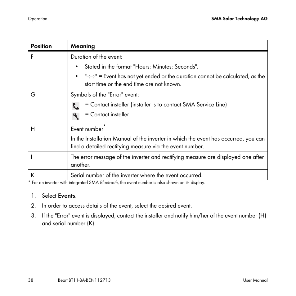 SMA BEAM-BT-11 User Manual | Page 38 / 92