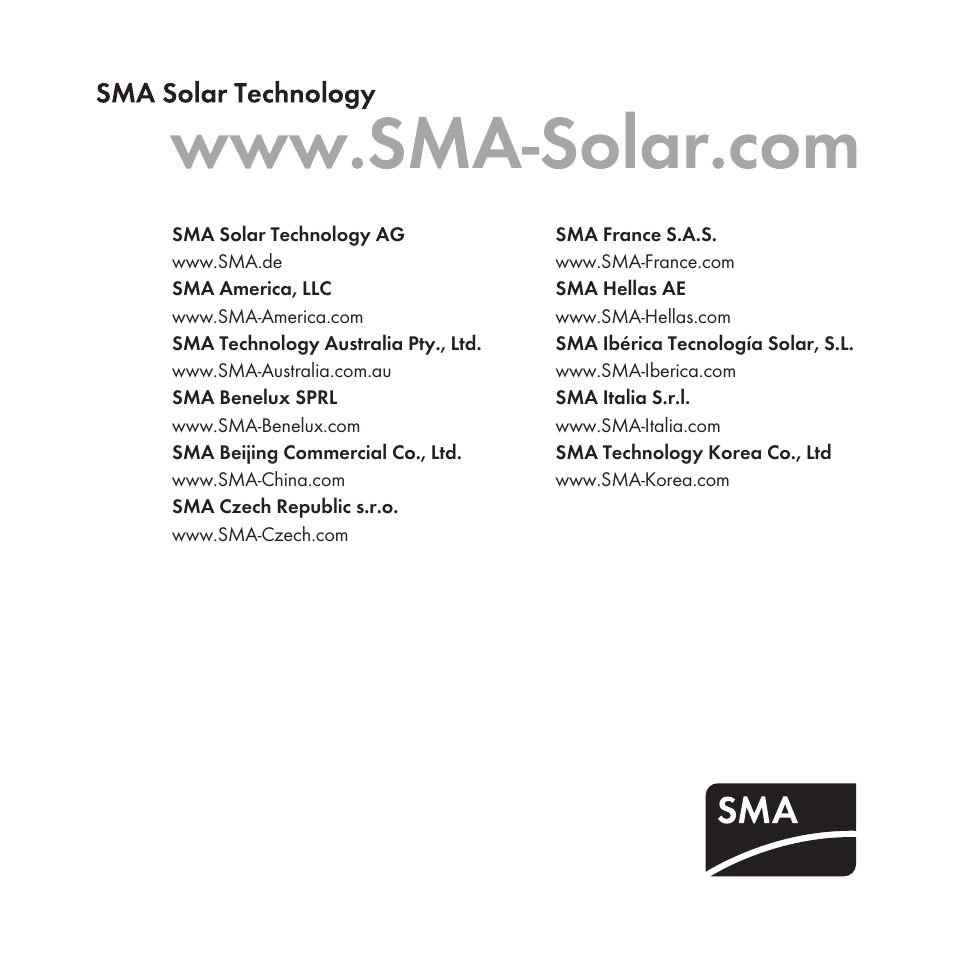 SMA BEAM-BT-11 User Manual | Page 92 / 92