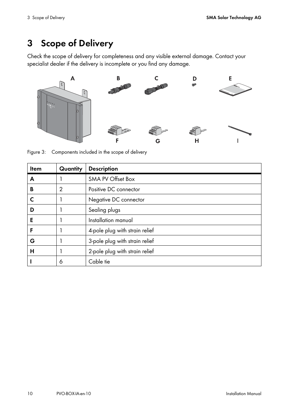 3 scope of delivery | SMA PVO-N-20 User Manual | Page 10 / 56