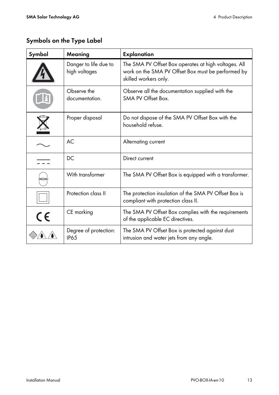 SMA PVO-N-20 User Manual | Page 13 / 56