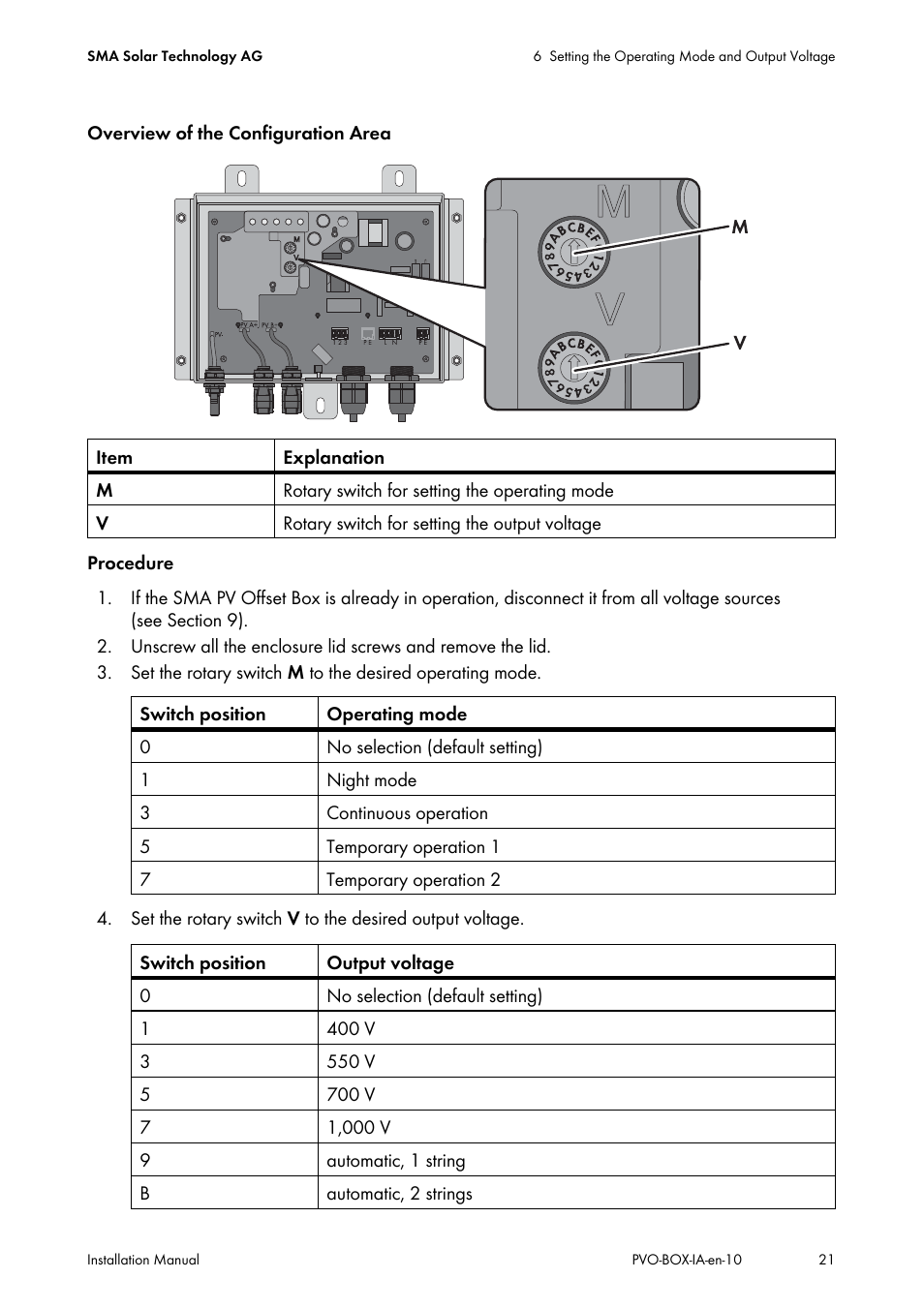 SMA PVO-N-20 User Manual | Page 21 / 56
