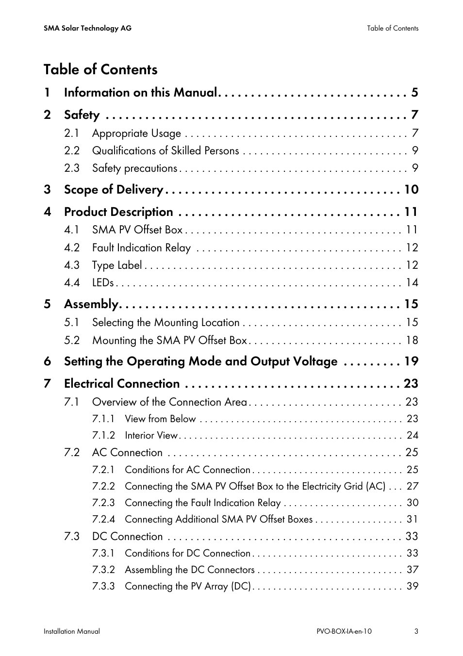 SMA PVO-N-20 User Manual | Page 3 / 56